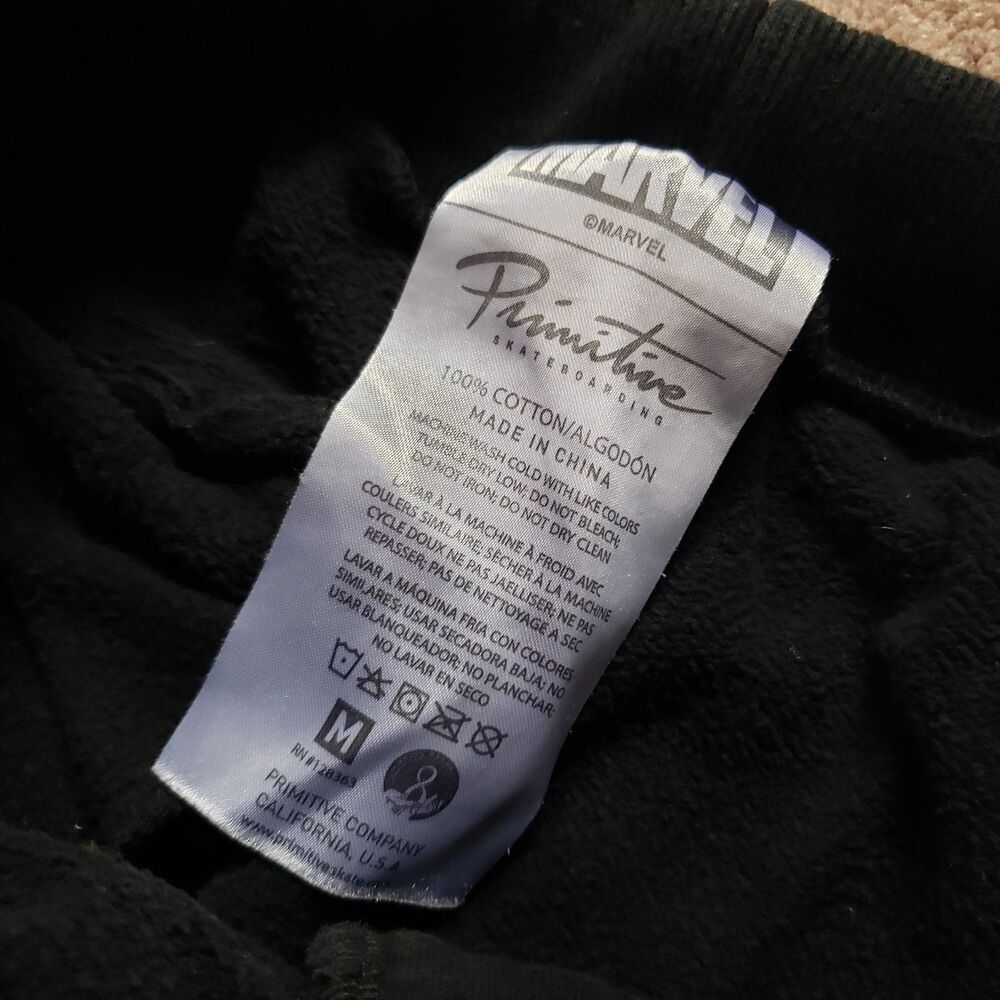 Primitive X Wolverine Exoskeleton Size Medium Mens Black Marvel Sweatpants - Picture 3 of 11
